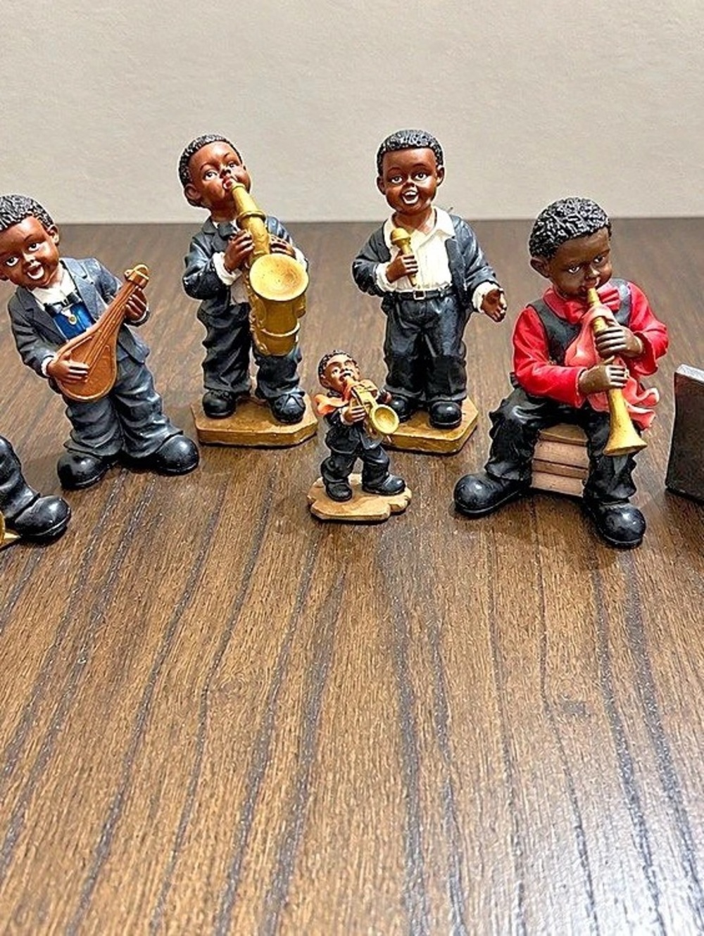 Vintage 7-Piece Jazz & Blues Band Musician Figurines Set
